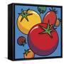 Various Tomatoes On Blue-Ron Magnes-Framed Stretched Canvas