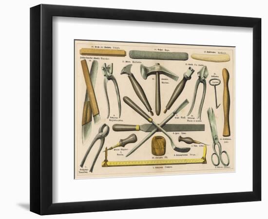 Various Tools Used by a Shoemaker or Cobbler-null-Framed Photographic Print