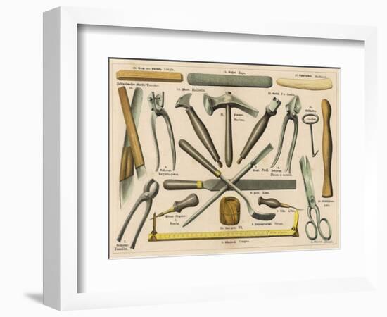 Various Tools Used by a Shoemaker or Cobbler-null-Framed Photographic Print