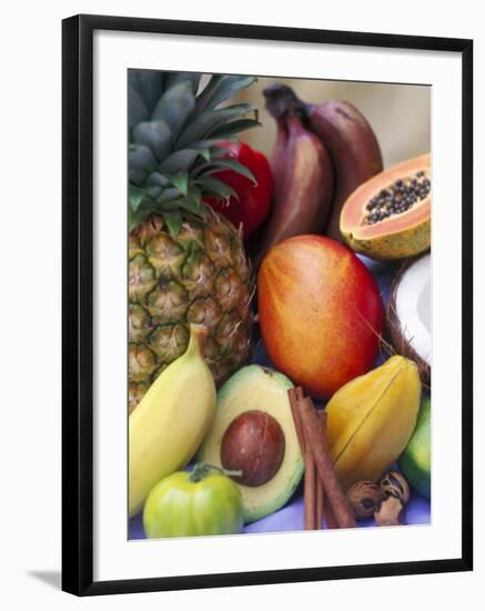 Various Tropical Fruits and Spices-Felicity Cole-Framed Photographic Print