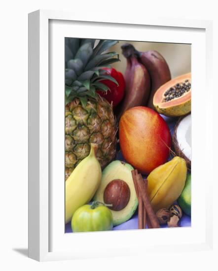 Various Tropical Fruits and Spices-Felicity Cole-Framed Photographic Print