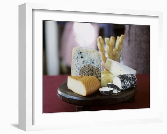 Various Types of Cheese with Cheese Straws-Alena Hrbkova-Framed Photographic Print