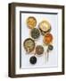 Various Types of Lentils in Small Bowls-Nikolai Buroh-Framed Photographic Print