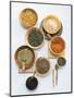 Various Types of Lentils in Small Bowls-Nikolai Buroh-Mounted Photographic Print