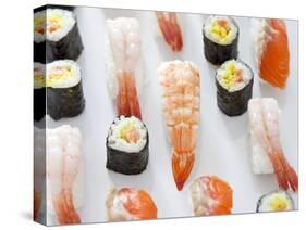 Various Types of Nigiri and Maki Sushi-Martina Schindler-Stretched Canvas