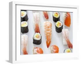 Various Types of Nigiri and Maki Sushi-Martina Schindler-Framed Photographic Print