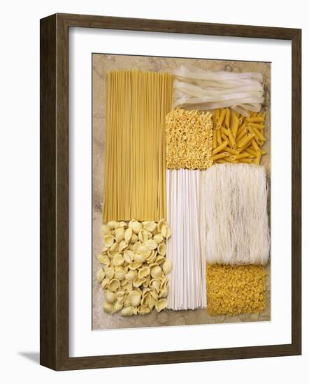 Various Types of Pasta Arranged in a Rectangle-Nikolai Buroh-Framed Photographic Print