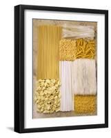 Various Types of Pasta Arranged in a Rectangle-Nikolai Buroh-Framed Photographic Print