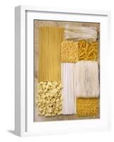 Various Types of Pasta Arranged in a Rectangle-Nikolai Buroh-Framed Photographic Print