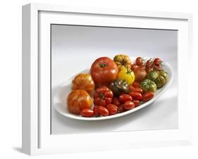 Various Types of Tomatoes on a Platter-Karl Newedel-Framed Photographic Print