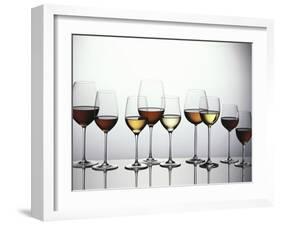 Various Types of Wine in Glasses-null-Framed Photographic Print