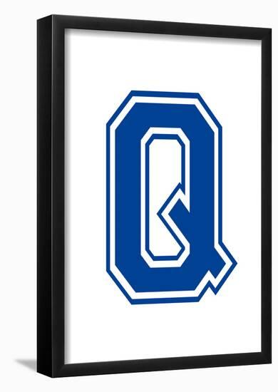 Varsity Letter Q Make Your Own Banner Sign Poster-null-Framed Poster