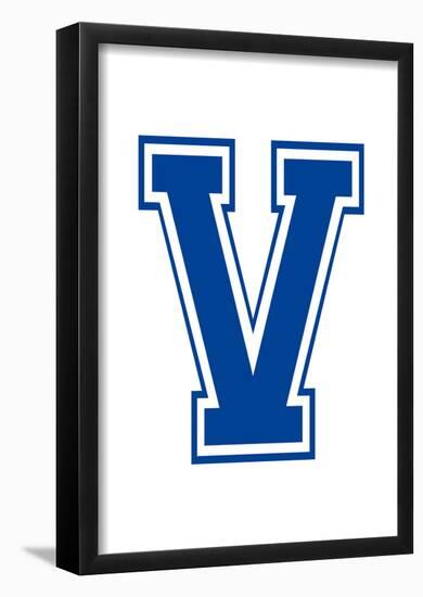 Varsity Letter V Make Your Own Banner Sign Poster-null-Framed Poster