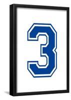 Varsity Number 3 (three) Make Your Own Banner Sign Poster-null-Framed Poster