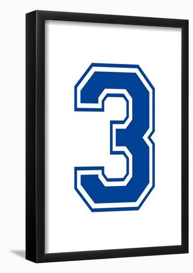 Varsity Number 3 (three) Make Your Own Banner Sign Poster-null-Framed Poster