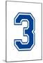 Varsity Number 3 (three) Make Your Own Banner Sign Poster-null-Mounted Poster