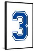 Varsity Number 3 (three) Make Your Own Banner Sign Poster-null-Framed Poster