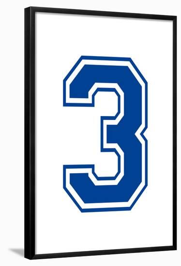 Varsity Number 3 (three) Make Your Own Banner Sign Poster-null-Framed Poster