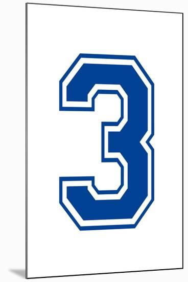 Varsity Number 3 (three) Make Your Own Banner Sign Poster-null-Mounted Poster