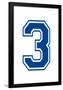 Varsity Number 3 (three) Make Your Own Banner Sign Poster-null-Framed Poster