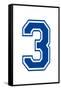 Varsity Number 3 (three) Make Your Own Banner Sign Poster-null-Framed Stretched Canvas