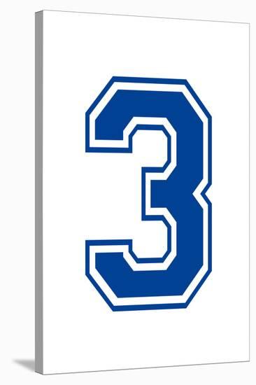Varsity Number 3 (three) Make Your Own Banner Sign Poster-null-Stretched Canvas