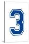 Varsity Number 3 (three) Make Your Own Banner Sign Poster-null-Stretched Canvas