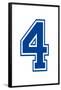 Varsity Number 4 (four) Make Your Own Banner Sign Poster-null-Framed Poster