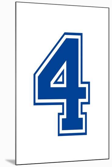 Varsity Number 4 (four) Make Your Own Banner Sign Poster-null-Mounted Poster