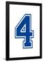 Varsity Number 4 (four) Make Your Own Banner Sign Poster-null-Framed Poster