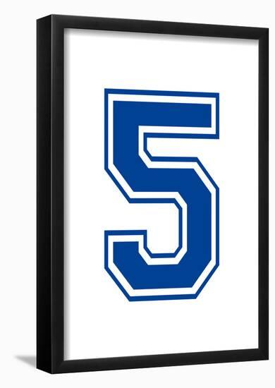 Varsity Number 5 (five) Make Your Own Banner Sign Poster-null-Framed Poster