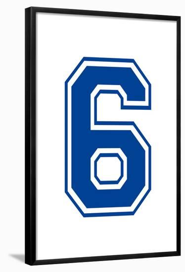 Varsity Number 6 (Six) Make Your Own Banner Sign Poster-null-Framed Poster