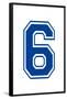 Varsity Number 6 (Six) Make Your Own Banner Sign Poster-null-Framed Poster