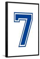 Varsity Number 7 (Seven) Make Your Own Banner Sign Poster-null-Framed Poster