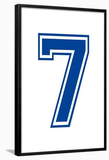 Varsity Number 7 (Seven) Make Your Own Banner Sign Poster-null-Framed Poster