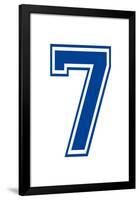 Varsity Number 7 (Seven) Make Your Own Banner Sign Poster-null-Framed Poster