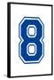 Varsity Number 8 (Eight) Make Your Own Banner Sign Poster-null-Framed Poster