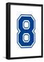 Varsity Number 8 (Eight) Make Your Own Banner-null-Framed Poster