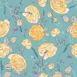 Seamless Pattern with Vintage Wildflowers-Varvara Kurakina-Art Print