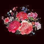Abstract Watercolor Floral Seamless Pattern in a La Prima Style, Red Watercolor Roses - Flowers, Tw-Varvara Kurakina-Art Print
