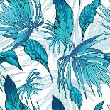 Vector Natural Vintage Seamless Exotic Pattern with Tropical Leaves, Botanical Illustration on Whit-Varvara Kurakina-Art Print