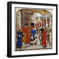 Vasce De Luce Presents Charles the Bold His Translation of 'The Deeds of Alexander the Great'-Loyset Liédet-Framed Giclee Print