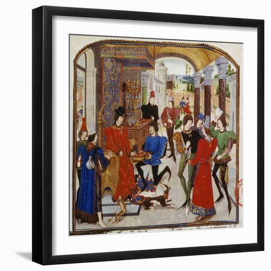 Vasce De Luce Presents Charles the Bold His Translation of 'The Deeds of Alexander the Great'-Loyset Liédet-Framed Giclee Print