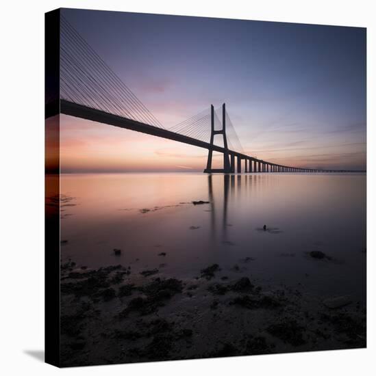 Vasco Da Gama Bridge over Rio Tejo (Tagus River) at Dawn, Lisbon, Portugal-Ben Pipe-Stretched Canvas