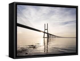 Vasco Da Gama Bridge over Rio Tejo (Tagus River) at Dawn, Lisbon, Portugal-Ben Pipe-Framed Stretched Canvas