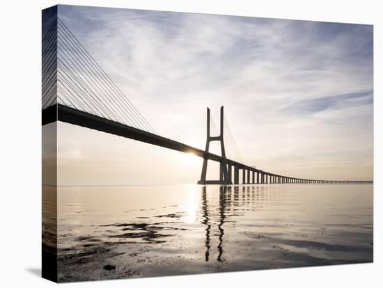 Vasco Da Gama Bridge over Rio Tejo (Tagus River) at Dawn, Lisbon, Portugal-Ben Pipe-Stretched Canvas