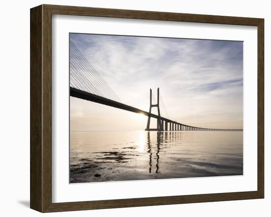 Vasco Da Gama Bridge over Rio Tejo (Tagus River) at Dawn, Lisbon, Portugal-Ben Pipe-Framed Photographic Print