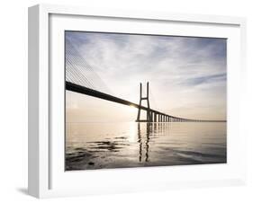 Vasco Da Gama Bridge over Rio Tejo (Tagus River) at Dawn, Lisbon, Portugal-Ben Pipe-Framed Photographic Print