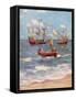 Vasco Da Gama Landing Near Calicut-null-Framed Stretched Canvas