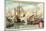 Vasco Da Gama Leaving Calicut under Unexpected Attack from Indian and Arab Boats, December 1498-null-Mounted Giclee Print